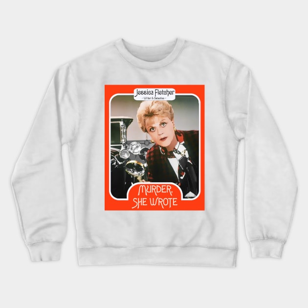 Jessica Fletcher Trading Card ))(( Murder She Wrote Fan Art Crewneck Sweatshirt by darklordpug